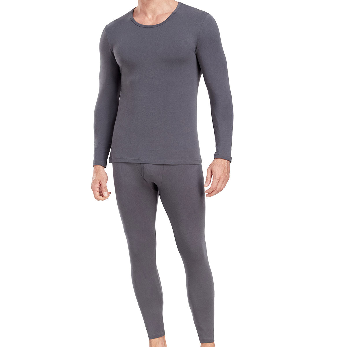 wirarpa Men's Cotton Base Layer Thermal Underwear Long Johns Long Sleeve Top and Bottom Set