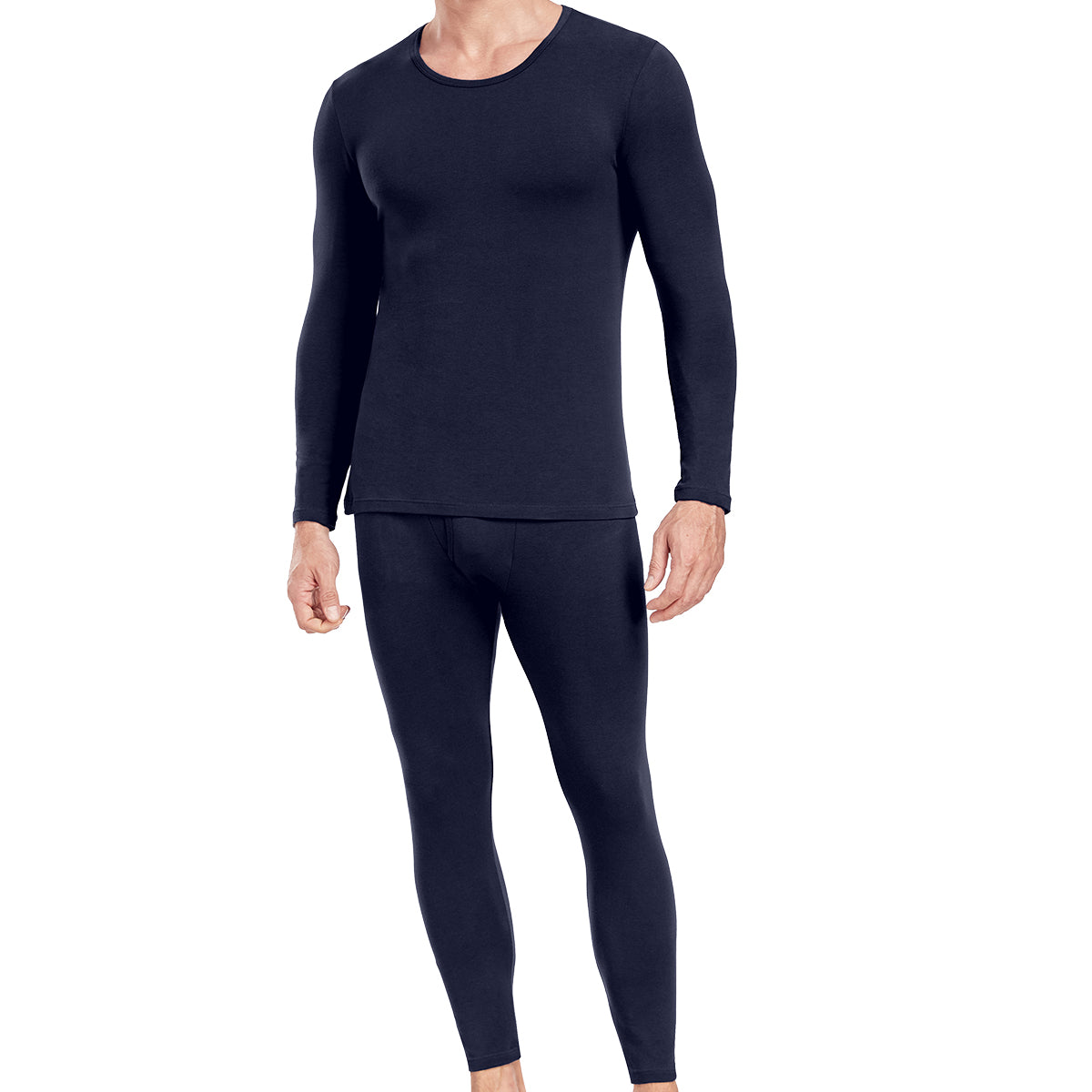 wirarpa Men's Cotton Base Layer Thermal Underwear Long Johns Long Sleeve Top and Bottom Set