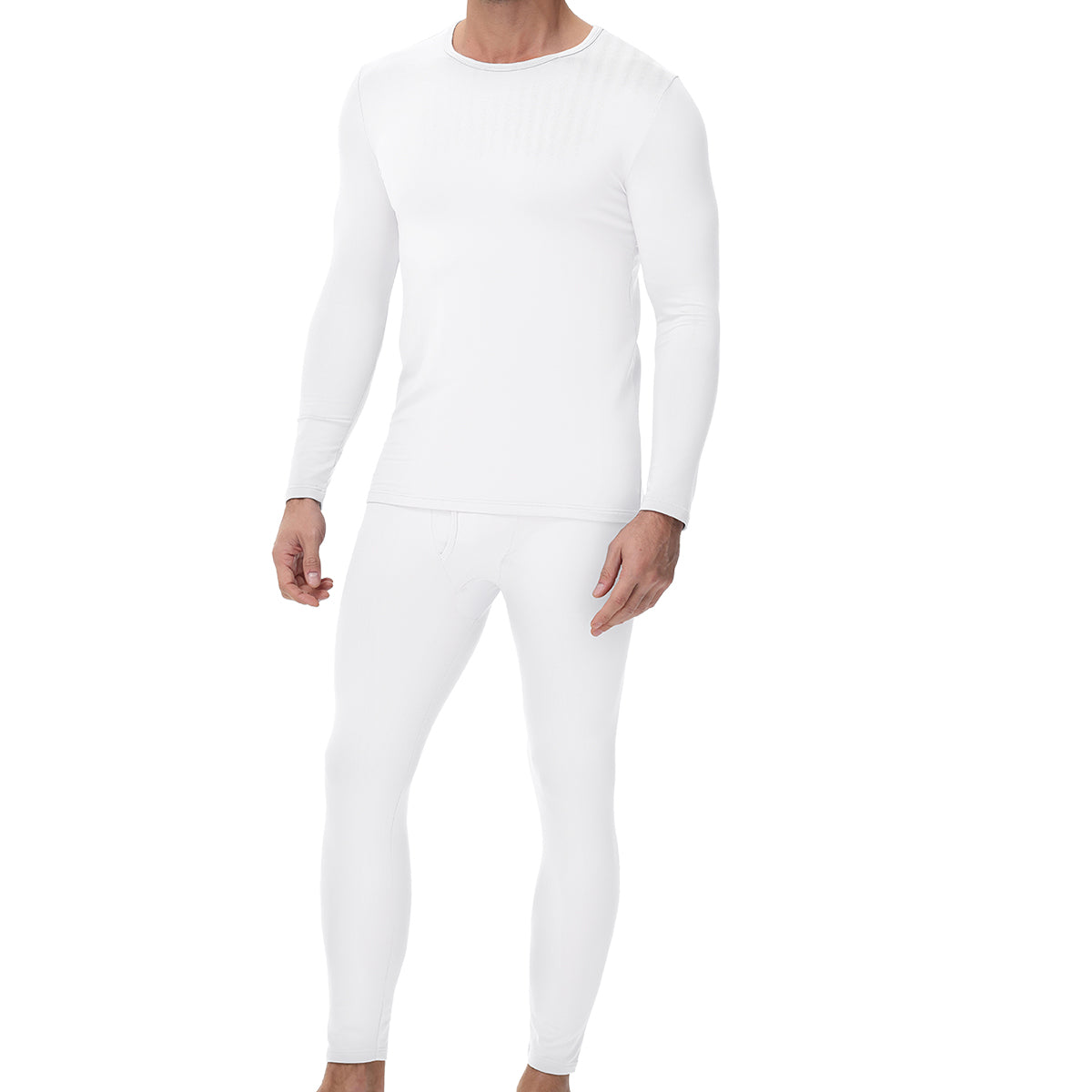 wirarpa Men's Cotton Base Layer Thermal Underwear Long Johns Long Sleeve Top and Bottom Set