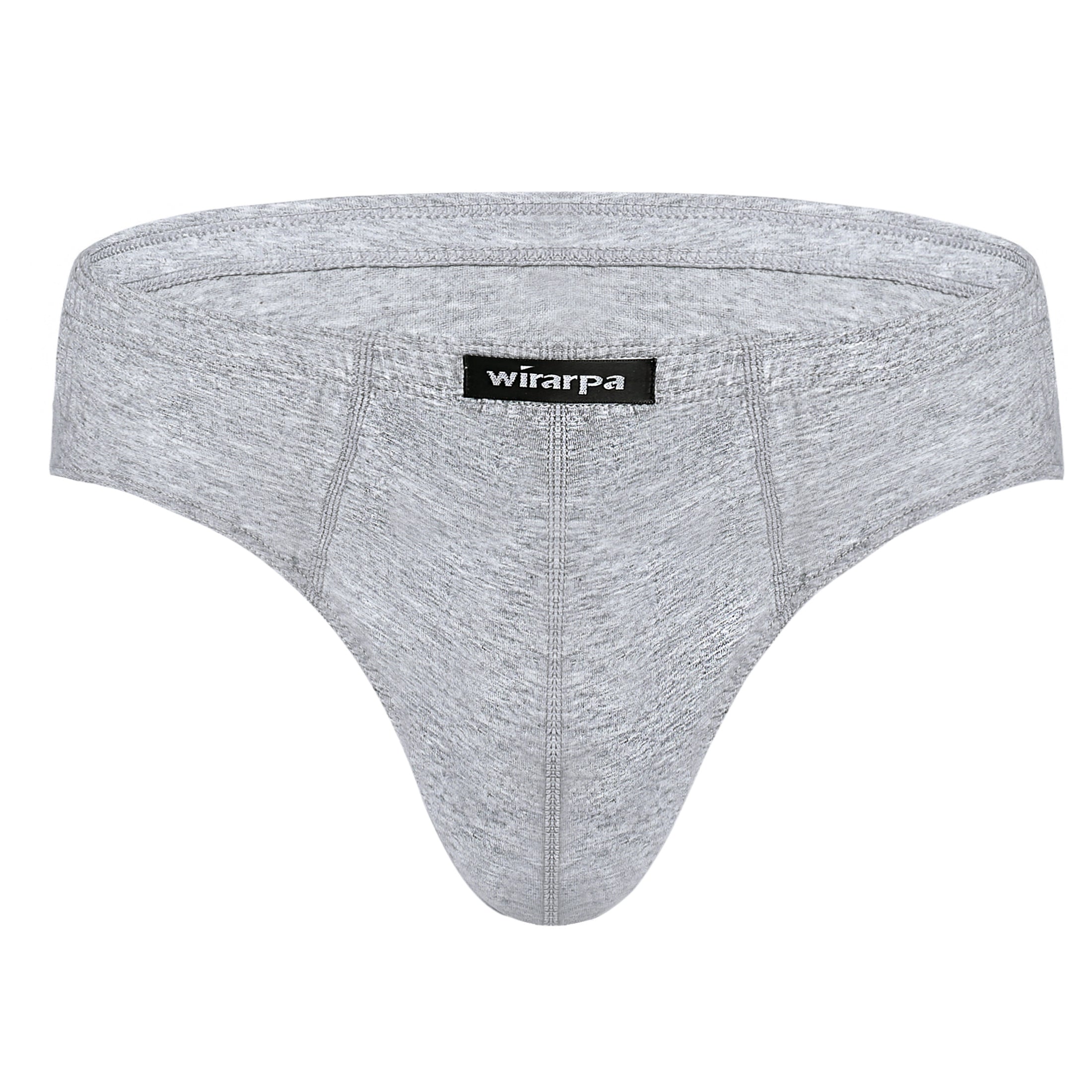 wirarpa Men's 100 Cotton Briefs Underwear No Fly Covered Waistband 4 Pack