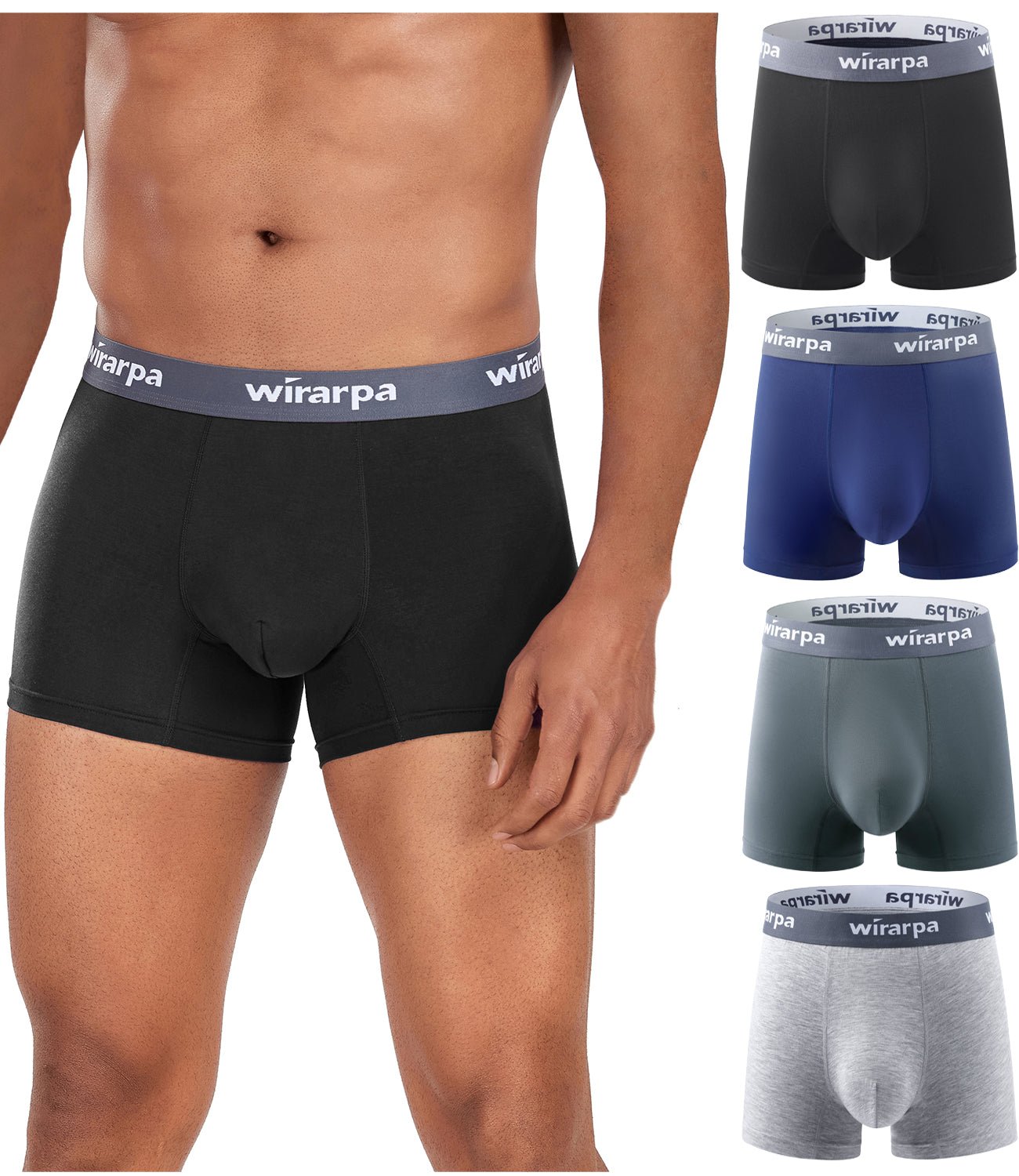 wirarpa Men's Underwear Micro Modal Trunks Soft Microfiber Boxer Briefs 4 Pack - Wirarpa Apparel, Inc.