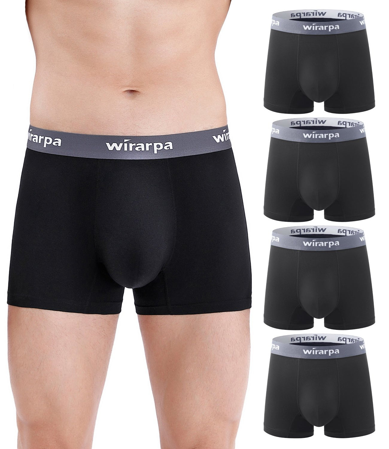 wirarpa Men's Underwear Micro Modal Trunks Soft Microfiber Boxer Briefs 4 Pack - Wirarpa Apparel, Inc.