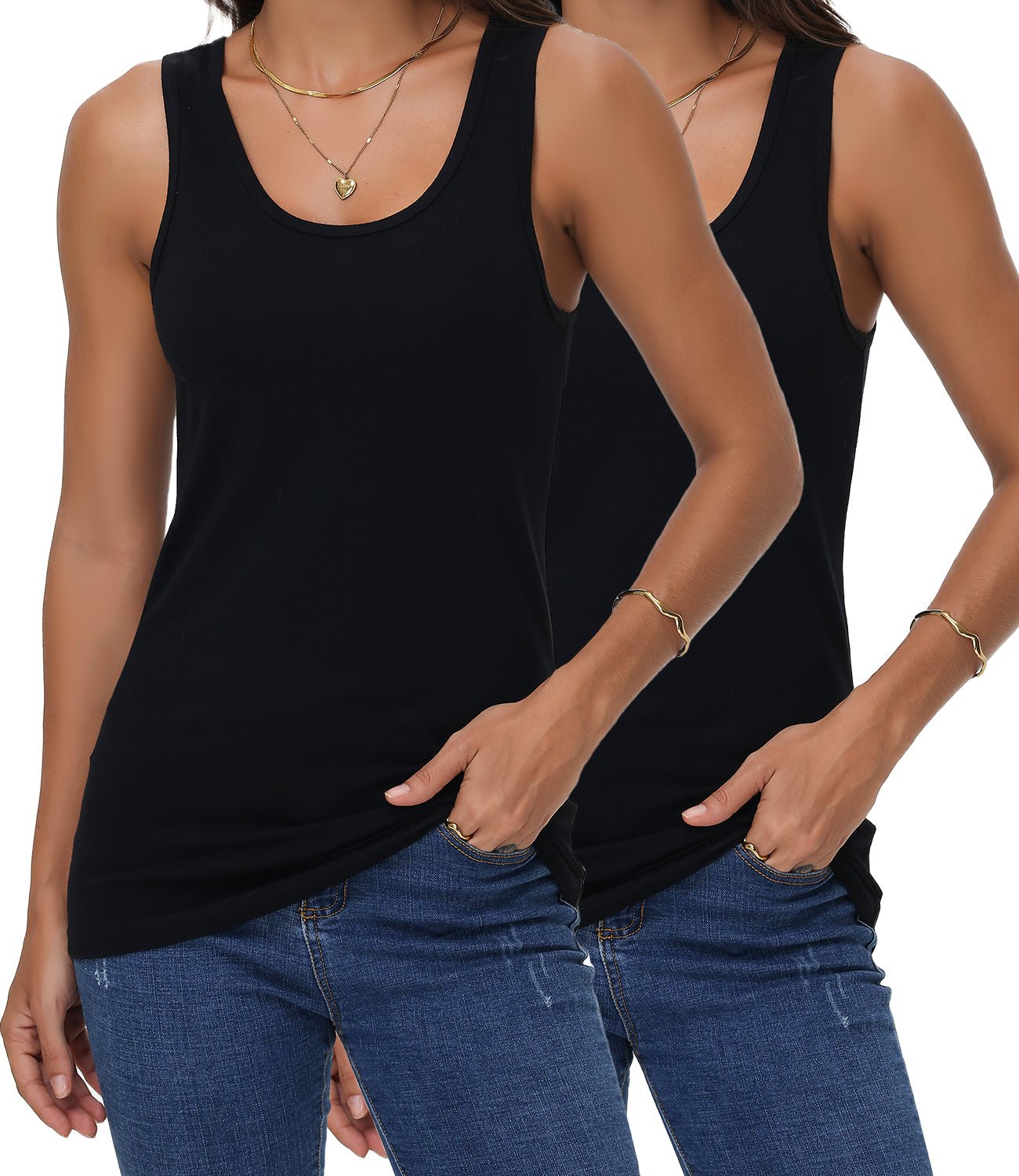 wirarpa Women's Tank Tops Cotton Undershirts Tanks Top Slim - Fit Camis Base Layer 2 - Pack - Wirarpa Apparel, Inc.