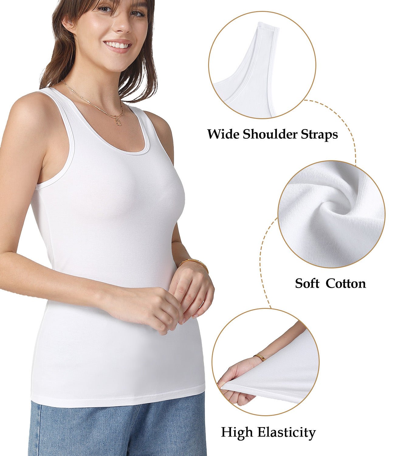 wirarpa Women's Tank Tops Cotton Undershirts Tanks Top Slim - Fit Camis Base Layer 2 - Pack - Wirarpa Apparel, Inc.