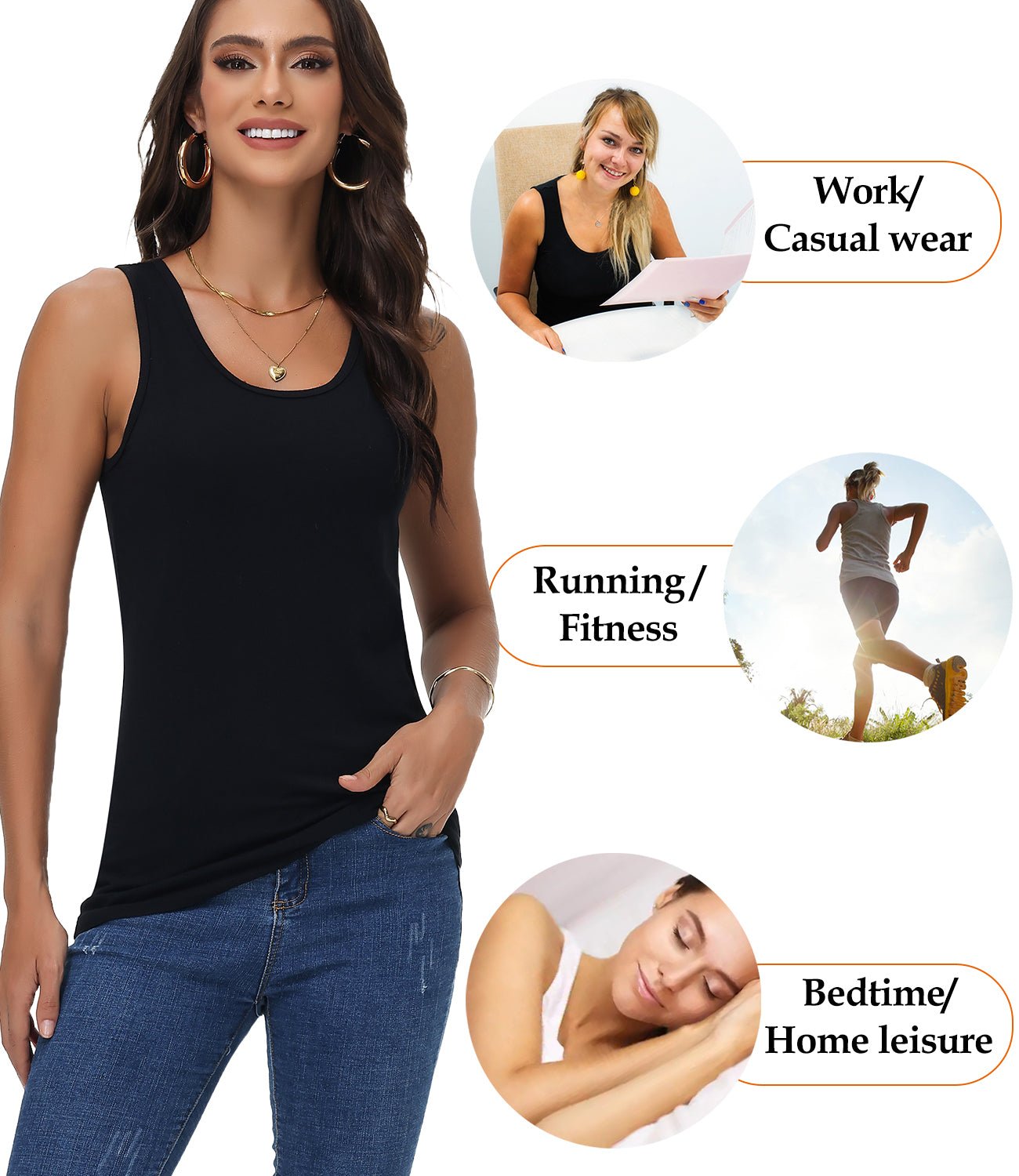 wirarpa Women's Tank Tops Cotton Undershirts Tanks Top Slim - Fit Camis Base Layer 2 - Pack - Wirarpa Apparel, Inc.