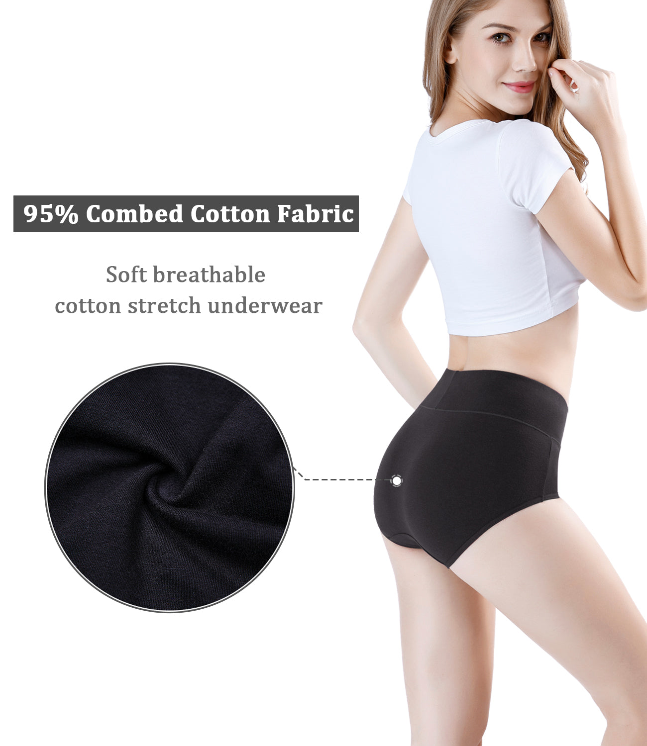 Women Comfortable Soft Underpants Cotton Panties High Waist