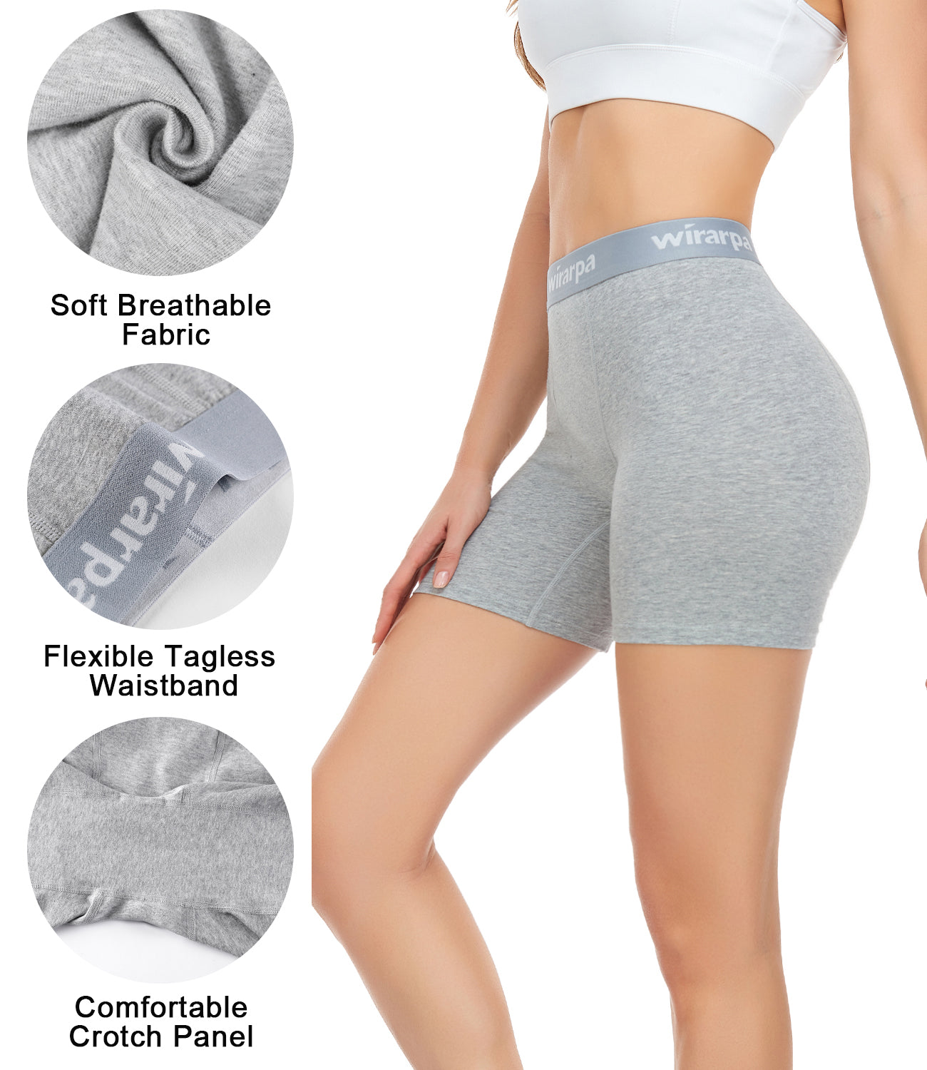 Buy wirarpa Ladies Safety Boxer Shorts Cotton Anti Chafing Long