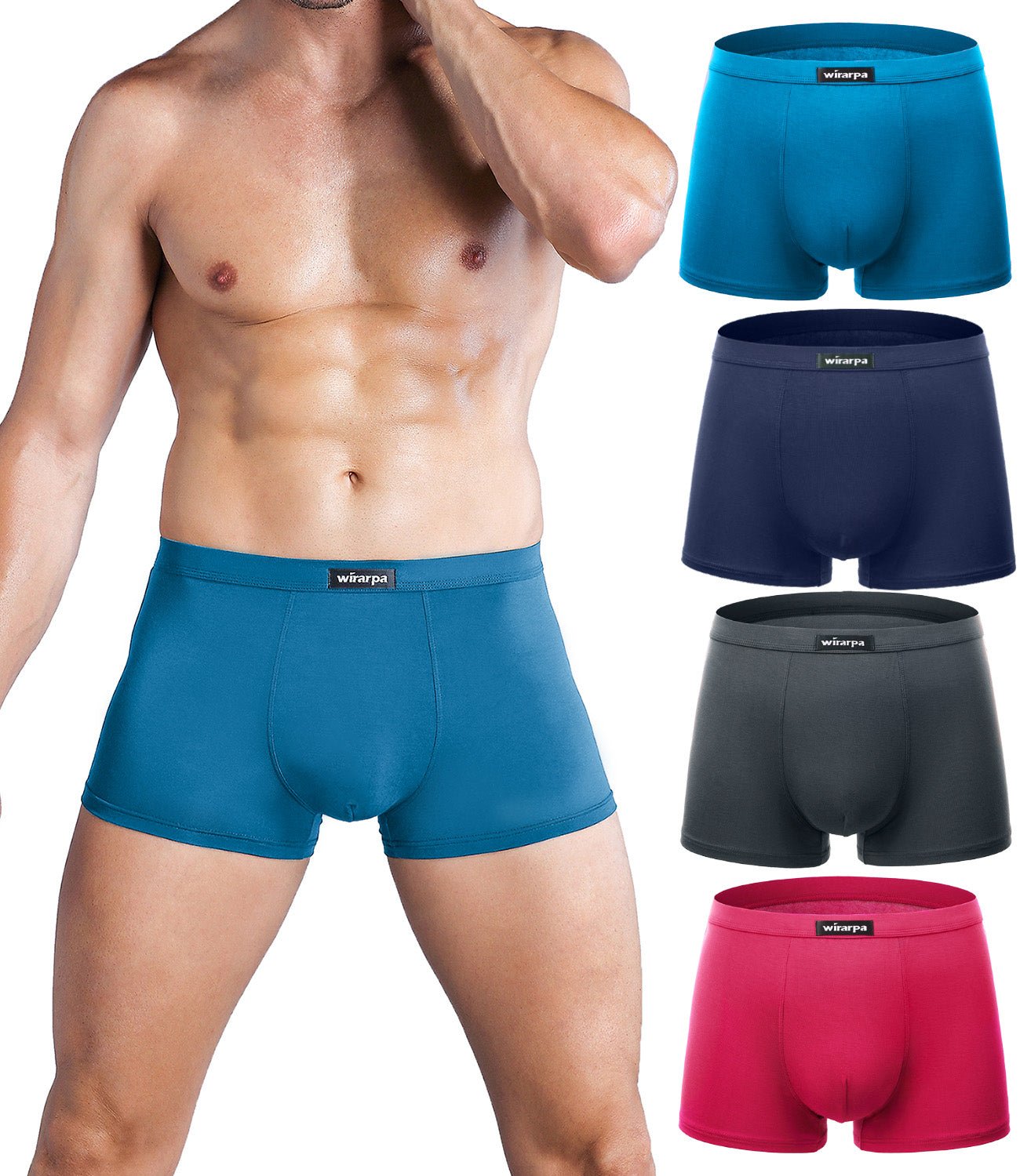 wirarpa Men’s Ultra Soft Silky Touch Viscose Underwear Briefs 4 Pack