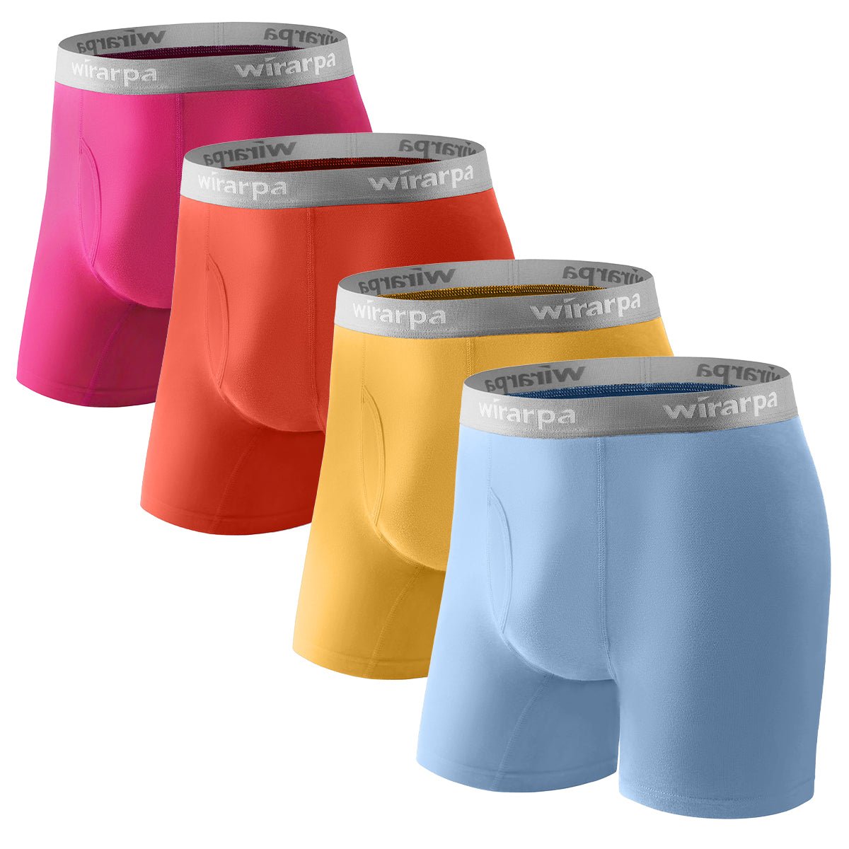 wirarpa Men's Cotton Boxer Briefs Underwear Regular Leg 4 Pack - Wirarpa Apparel, Inc.