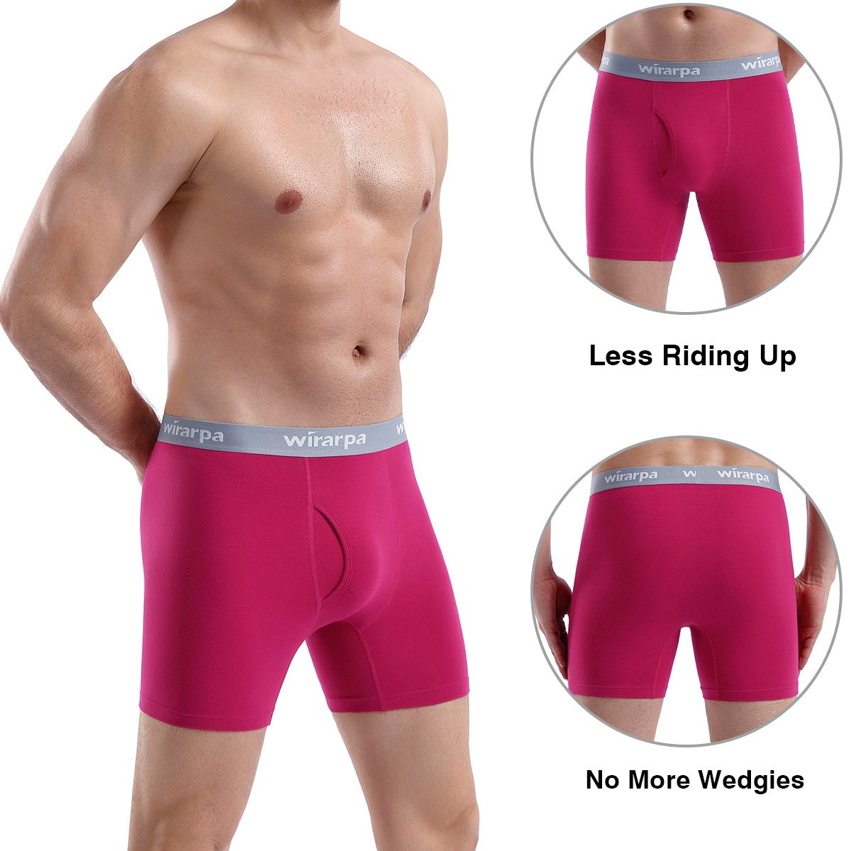 Wirarpa Men's Mesh Boxer Shorts Stretch Underwear s Pack of 4, Black, M