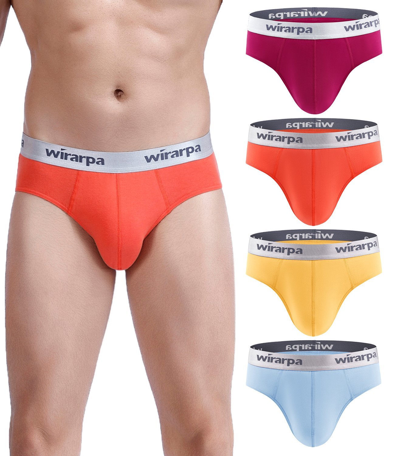 wirarpa Men's Tagless Cotton Stretch Trunks with Wide Waistband 4 Pack – Wirarpa  Apparel, Inc.