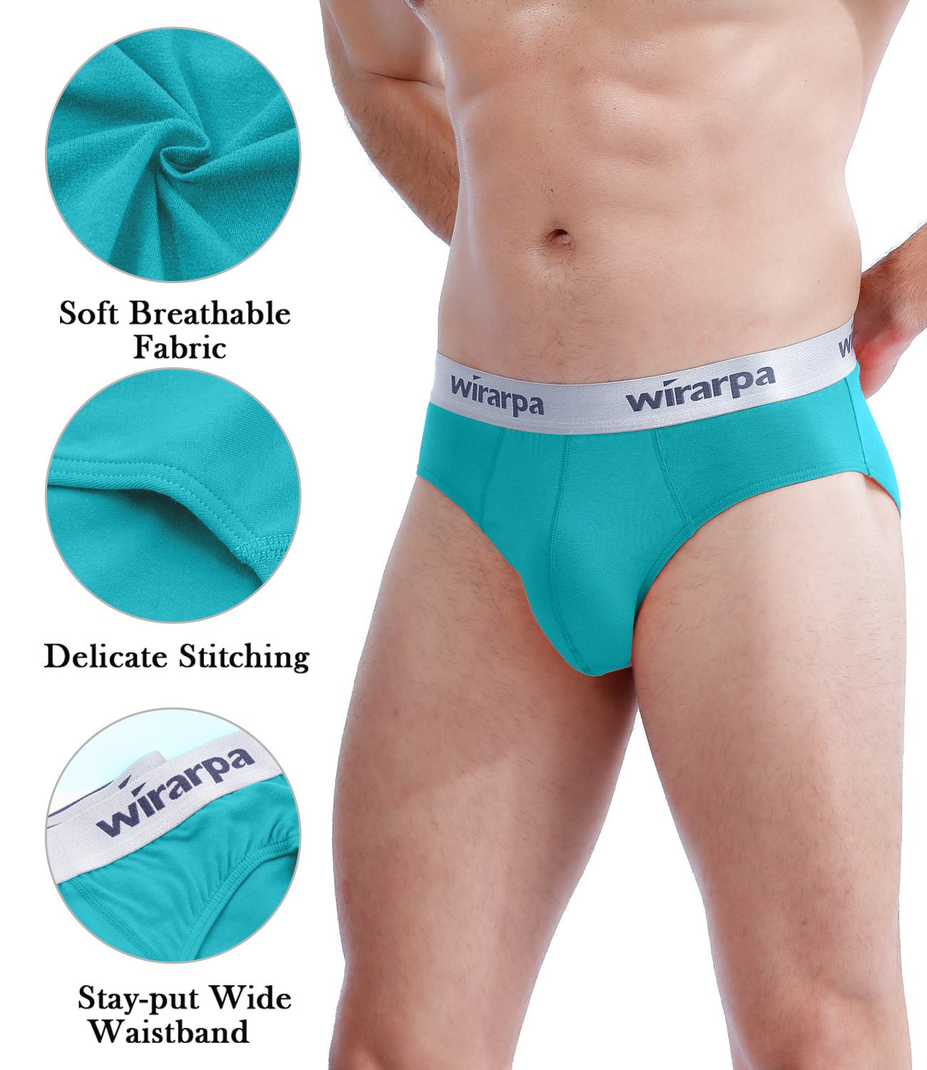 wirarpa Men's Tagless Cotton Stretch Trunks with Wide Waistband 4 Pack – Wirarpa  Apparel, Inc.