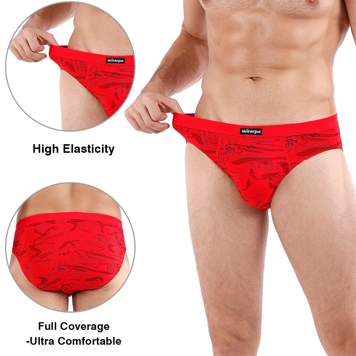 wirarpa Men's Underwear Modal Microfiber Briefs No Fly Underpants