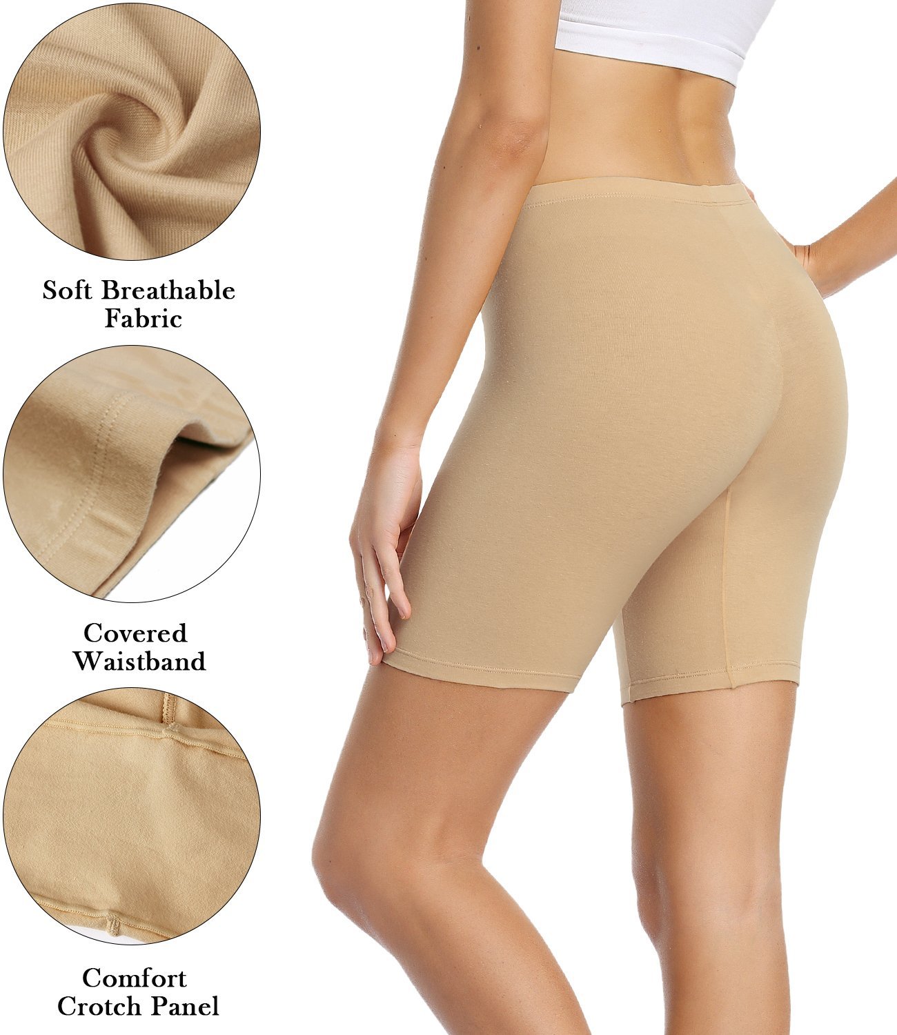 Women's Anti Chafing Cotton Underwear Seamless Anti Chafing Slip
