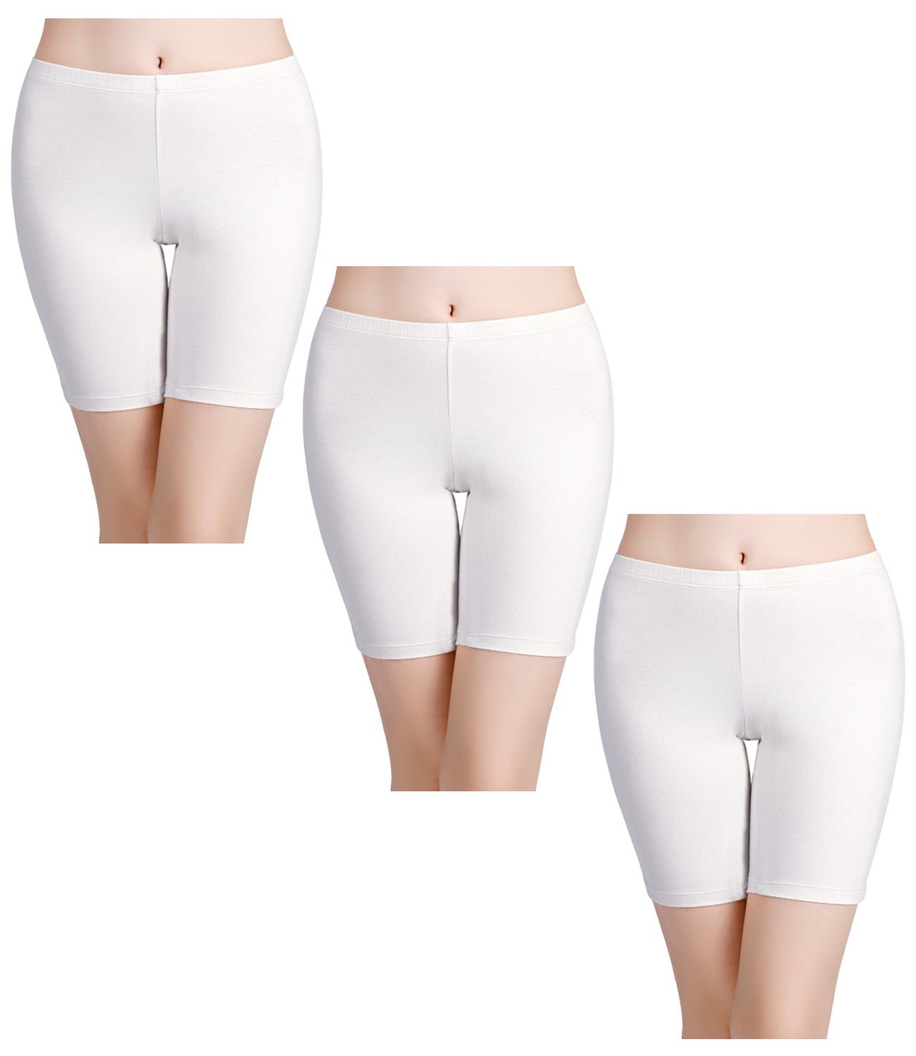 white cotton boy shorts for women