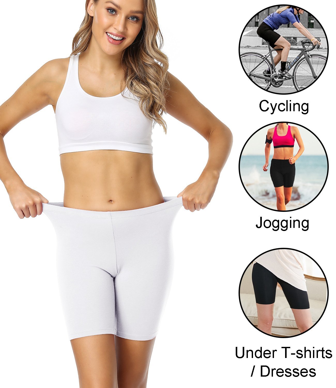 POKARLA 4pk Women's Cotton Boxer Shorts: Anti-Chafing Bike Shorts,  Boyshorts - Regular & Plus Size