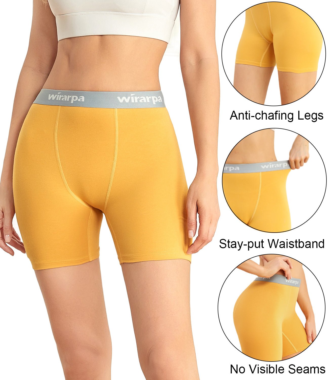 wirarpa Women's Cotton Boy Shorts Underwear Anti Chafing Soft Biker Short  Plus Boy Shorts Panties 4 Pack