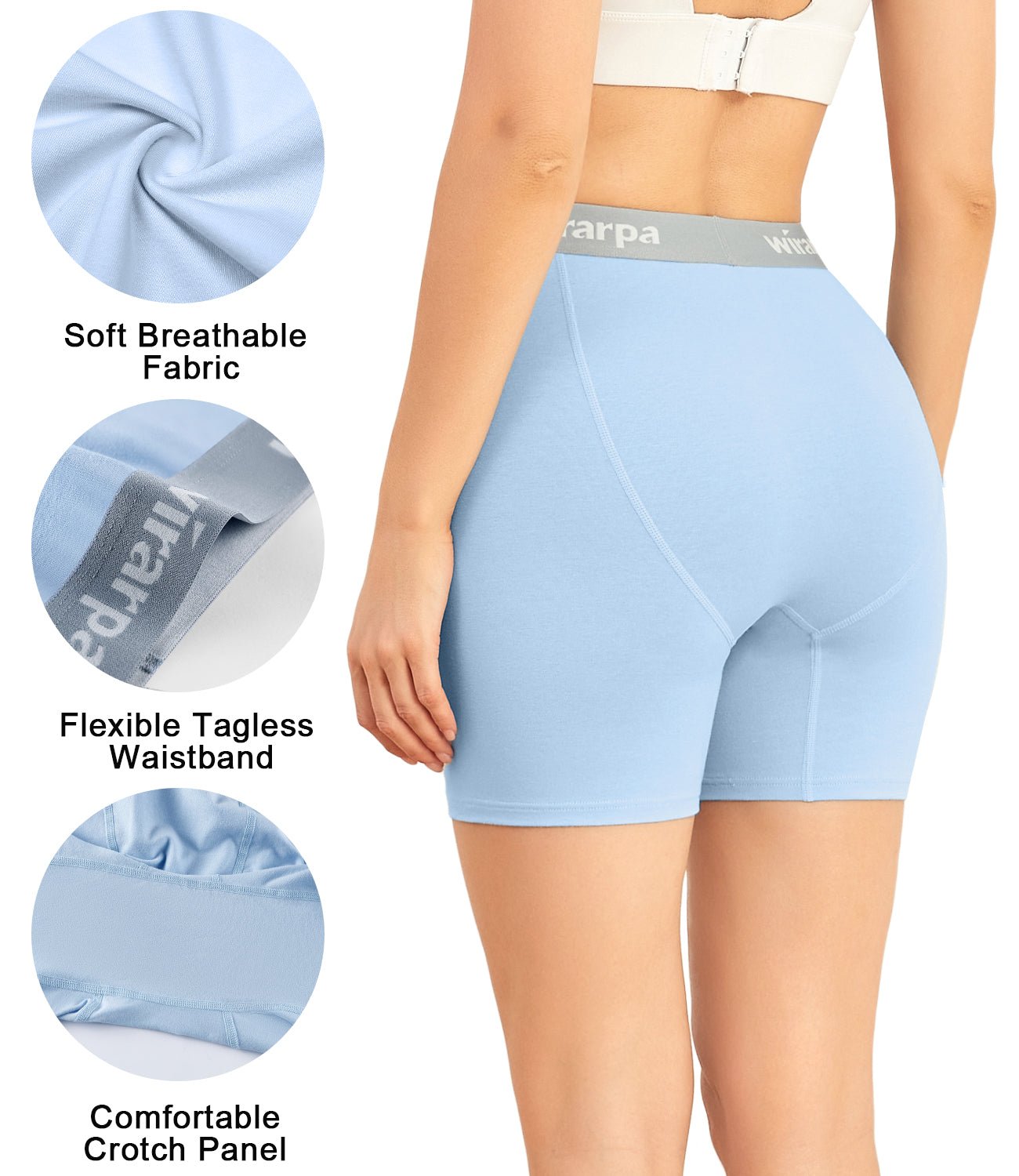 Emprella Women's Underwear Boyshort Panties Cotton/Spandex - 8 Pack Colors  an - Helia Beer Co