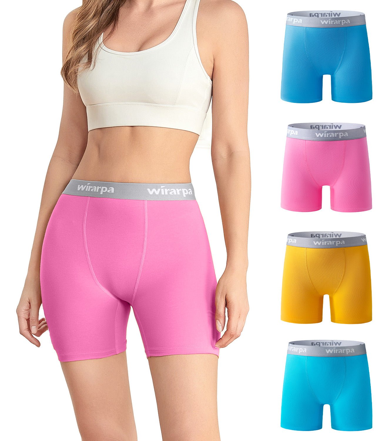 Qcmgmg Boy Shorts Underwear for Women High Waisted Seamless Anti Chafing  Panties for Women Pack Camel M 