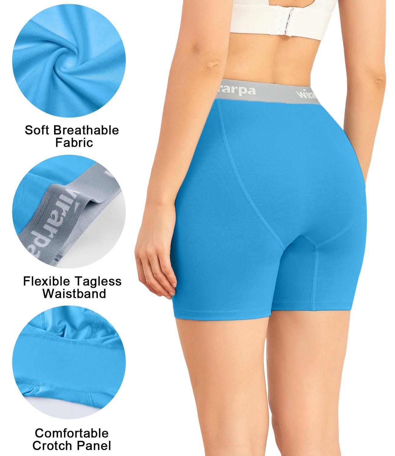 Blue 55 Women's Cotton Stretch Breathable Panties Plus Size Boyshort and  Regular Size Shorty Panty,Tanga Underwear, 3pk:1black 1white 1h.grey-tanga