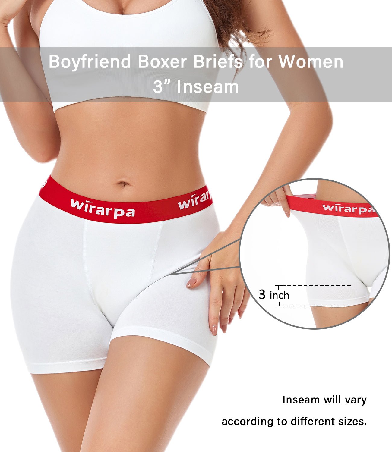 wirarpa 4 Pack Boxer Briefs for Women 5.5 Inch Inseam Anti-Chafe