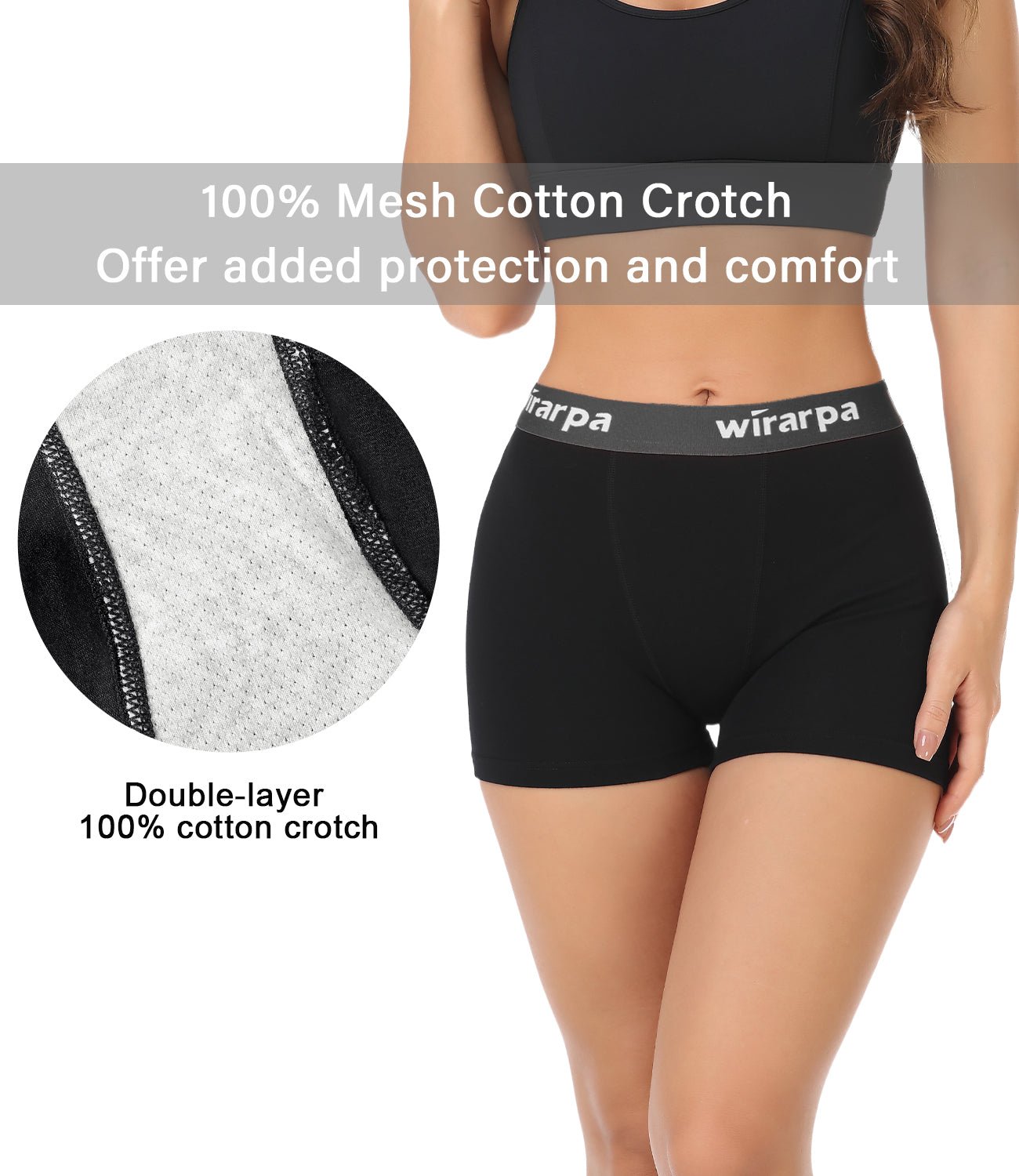 Wirarpa Women's Cotton Boxer Briefs Underwear Anti Chafe Boy Shorts