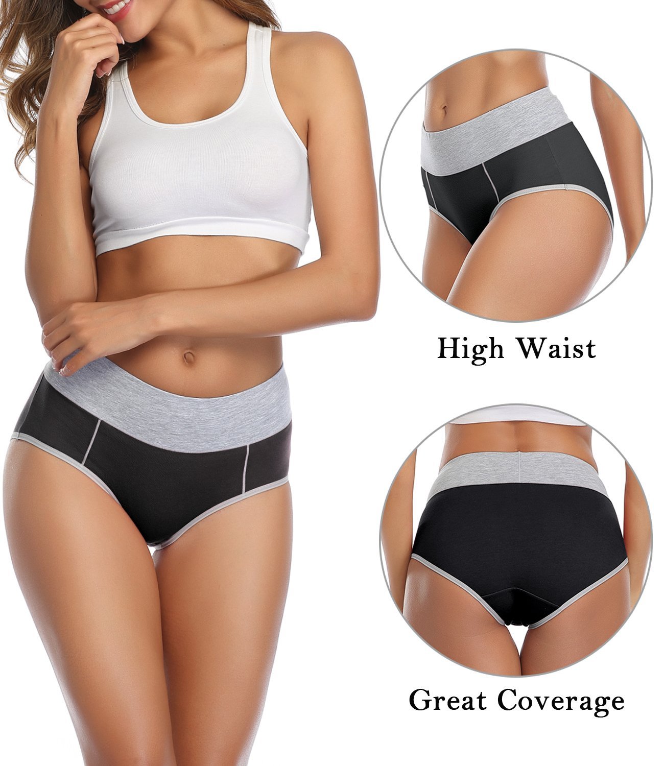 wirarpa Women’s High Waisted Cotton Briefs Underwear 5 Pack - Wirarpa Underwear Shop
