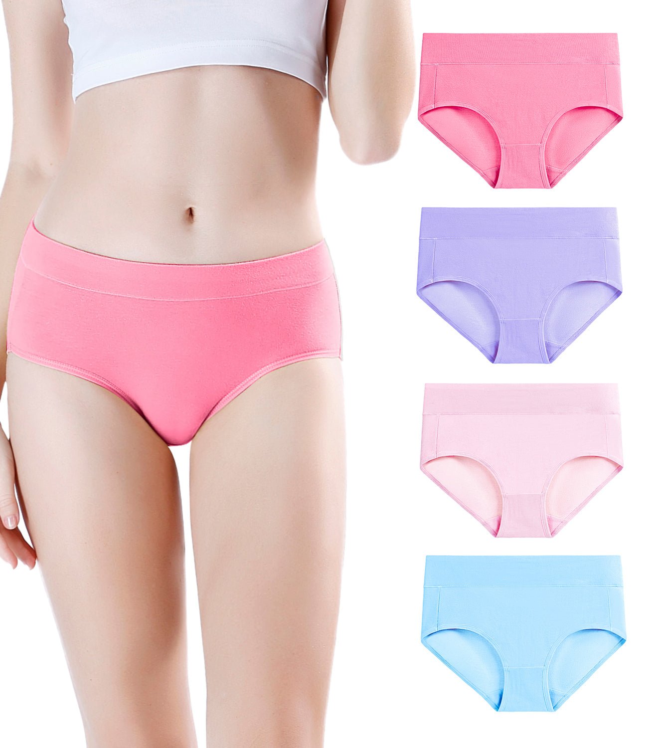 Womens Panties Wirarpa Womens Cotton Stretch Underwear Soft Mid Rise Briefs  Underpants 4 Pack L230913 From 20,69 €