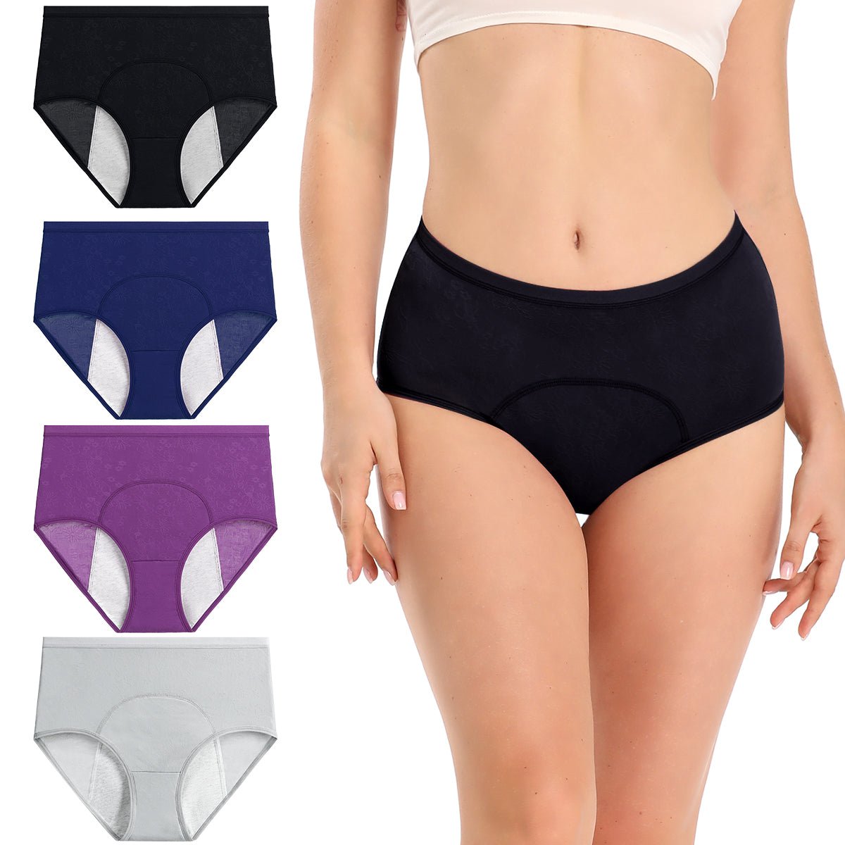 Xmarks Period Underwear for Women Menstrual Panties Women's Leak Proof Mid  Waist Cotton Postpartum Ladies Panties Briefs Girls