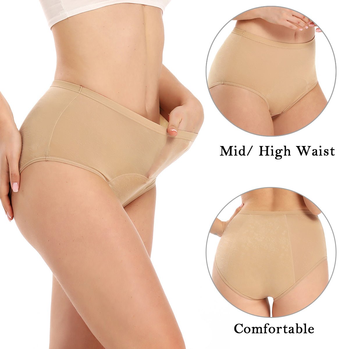 Xmarks Period Underwear for Women Menstrual Panties Women's Leak Proof Mid  Waist Cotton Postpartum Ladies Panties Briefs Girls 