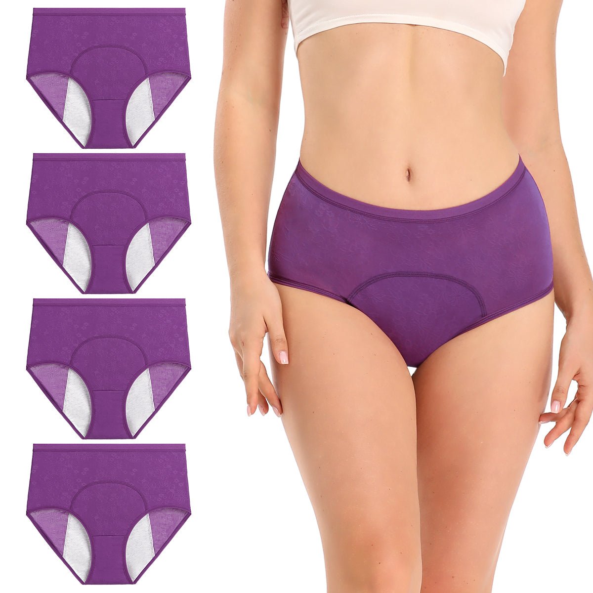 Cotton Underwear High Waisted Panties Leak Proof Full Coverage