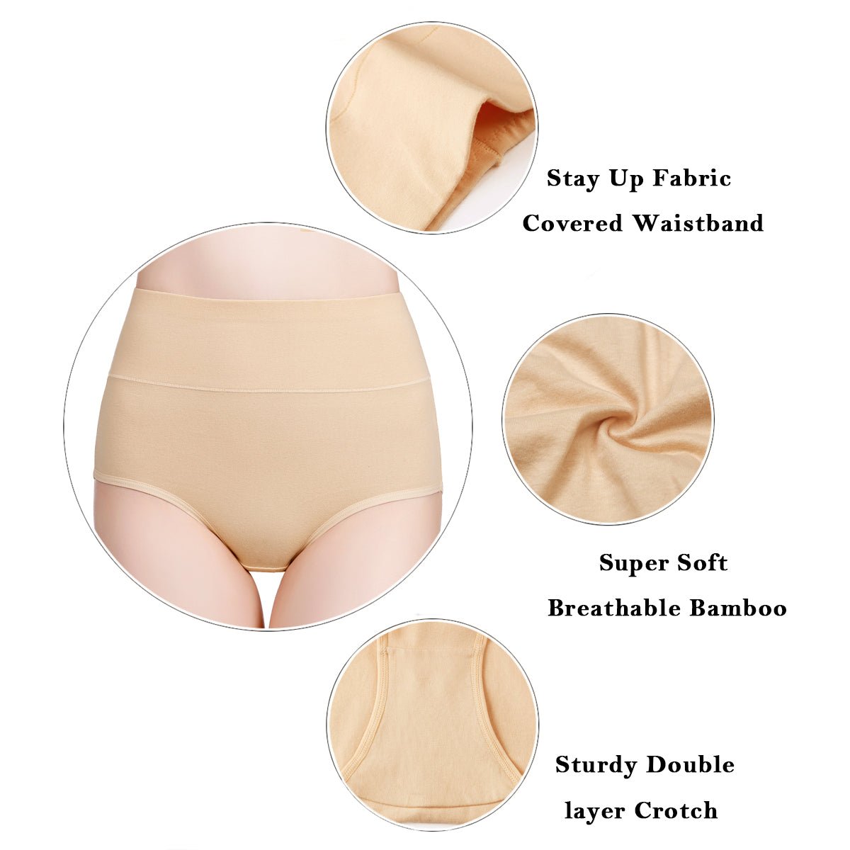 wirarpa Women’s Stretchy High Waist Second Skin Viscose Panties Briefs 4 Pack - Wirarpa Apparel, Inc.