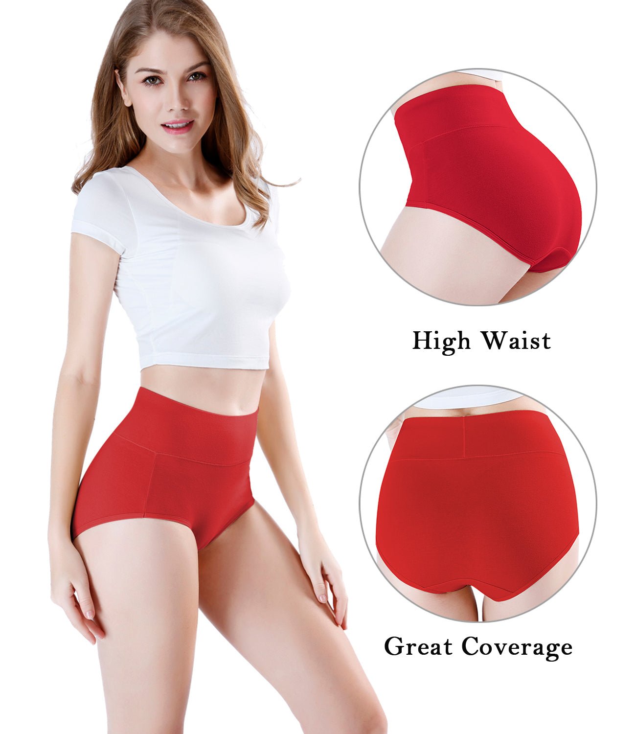 Women's High Waisted Cotton Underwear Ladies Soft Full Briefs Panties  Multipack Kryp