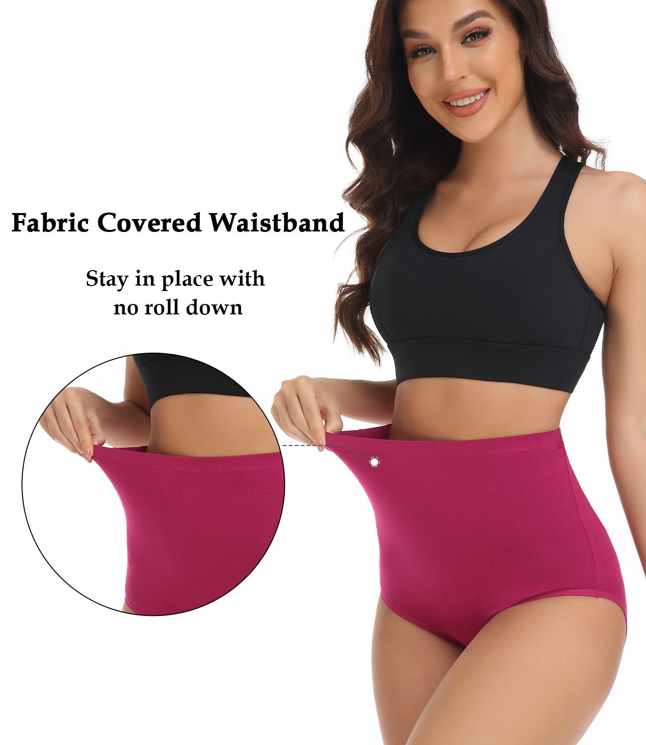 wirarpa Women's Cotton Underwear 4 Pack High Waisted Full Coverage