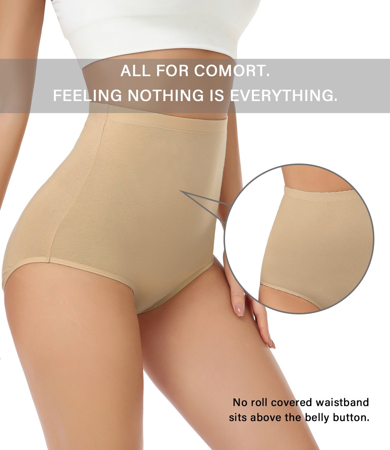 wirarpa Women's High Waisted Cotton Underwear Ladies Soft Full Briefs  Panties Multipack - Buy Online - 69914892